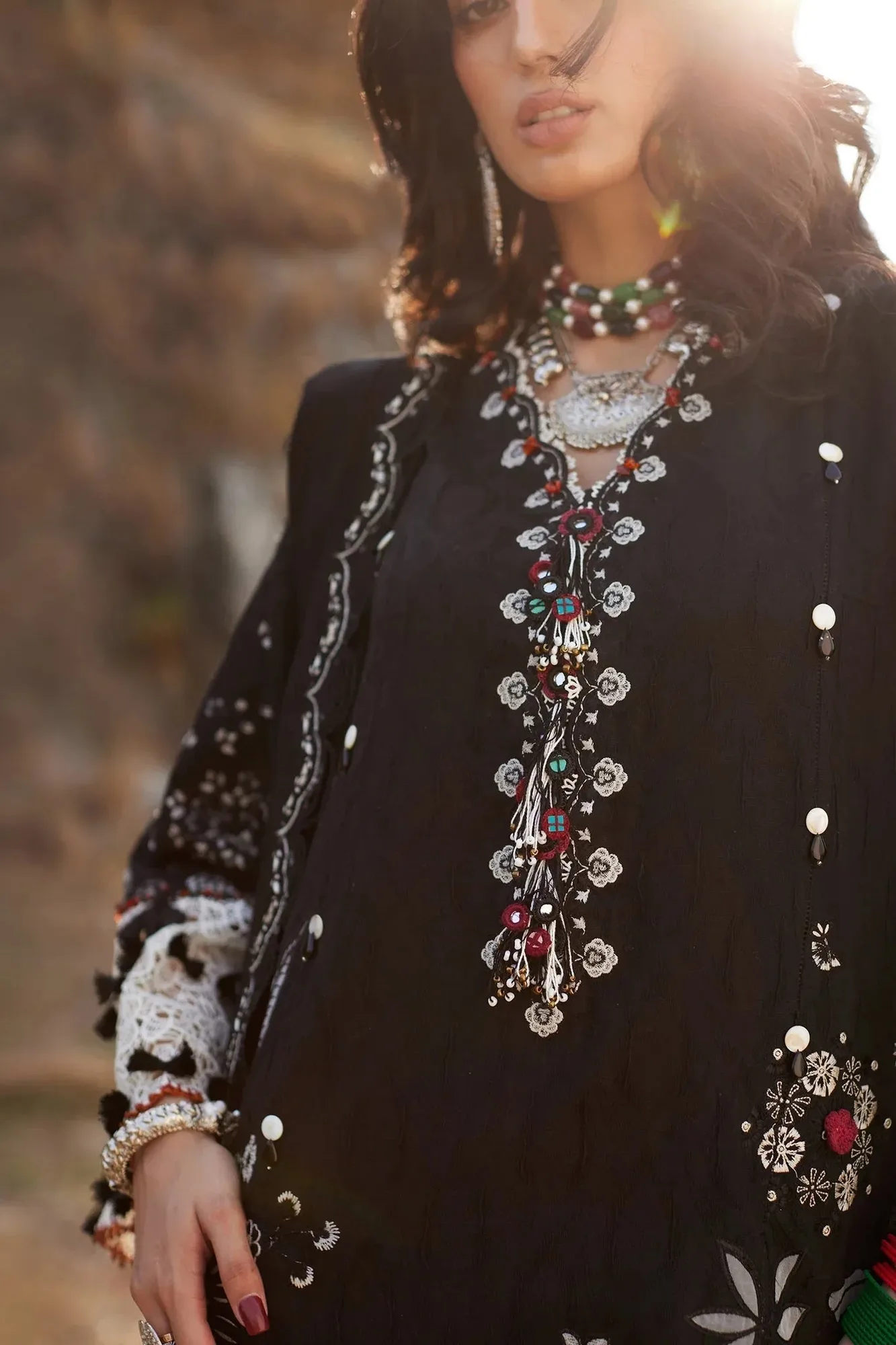 Elan Winter Collection 24 Black Jacquard – view 3 – Poshaq