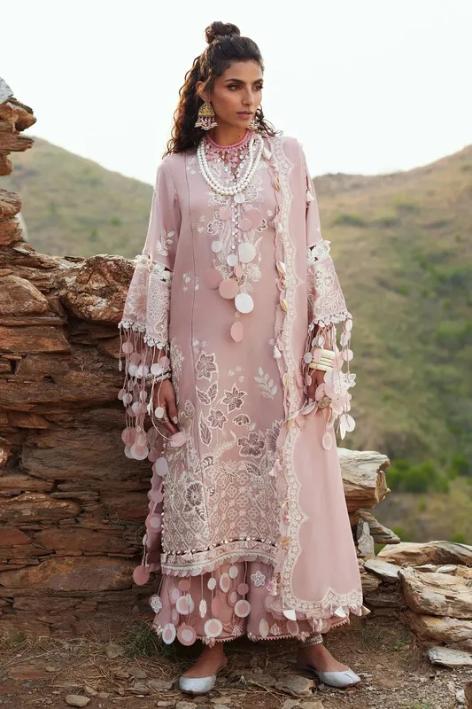 Elan Winter Collection 24 Pastel Pink Karandi – view 1 – Poshaq