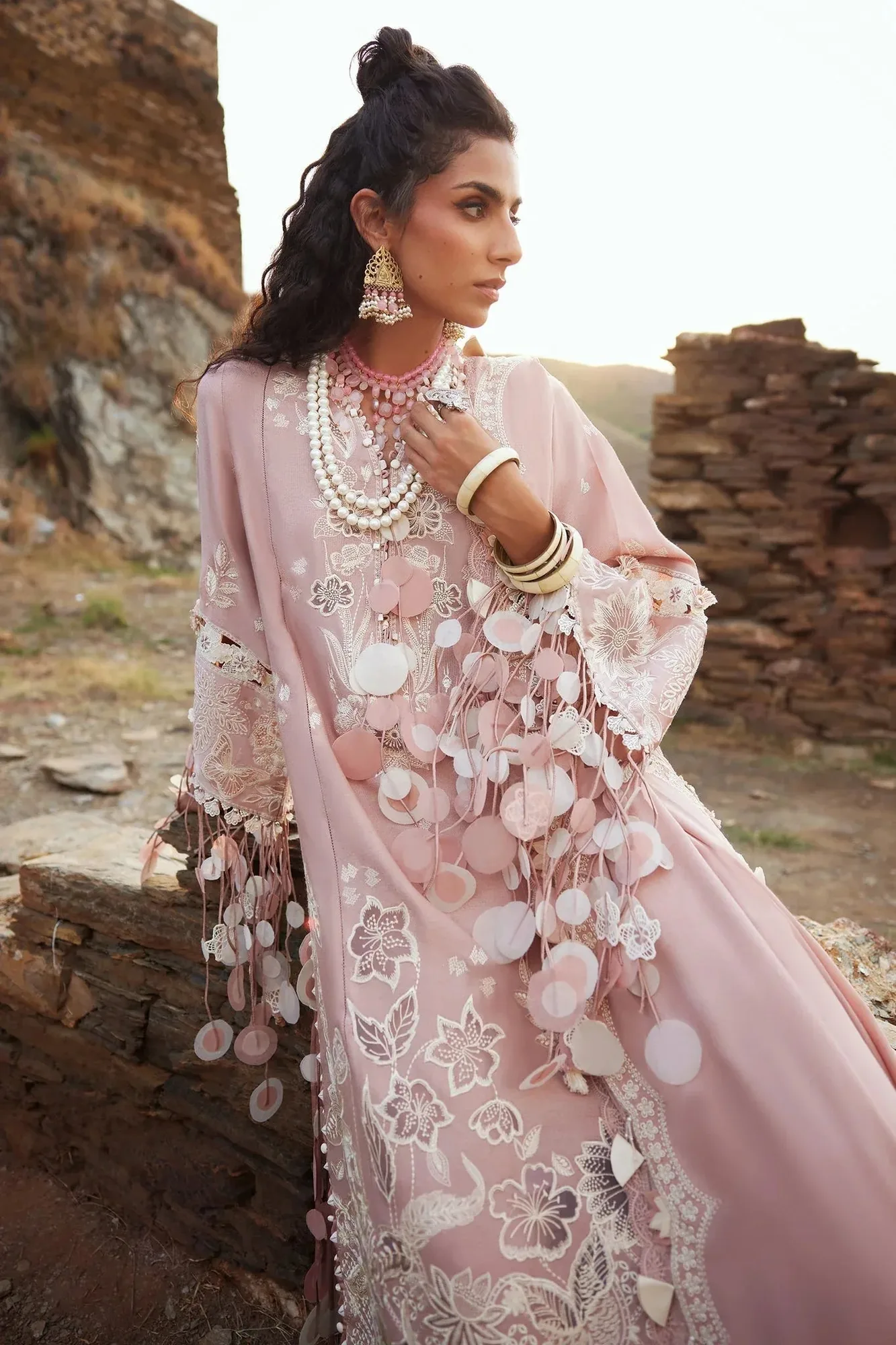 Elan Winter Collection 24 Pastel Pink Karandi – view 4 – Poshaq