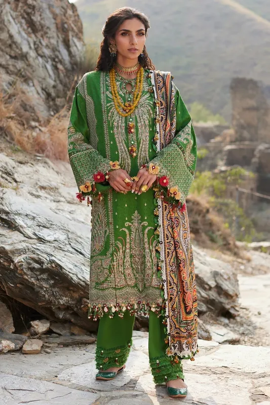 Elan Winter Collection 24 Green Jacquard – view 1 – Poshaq