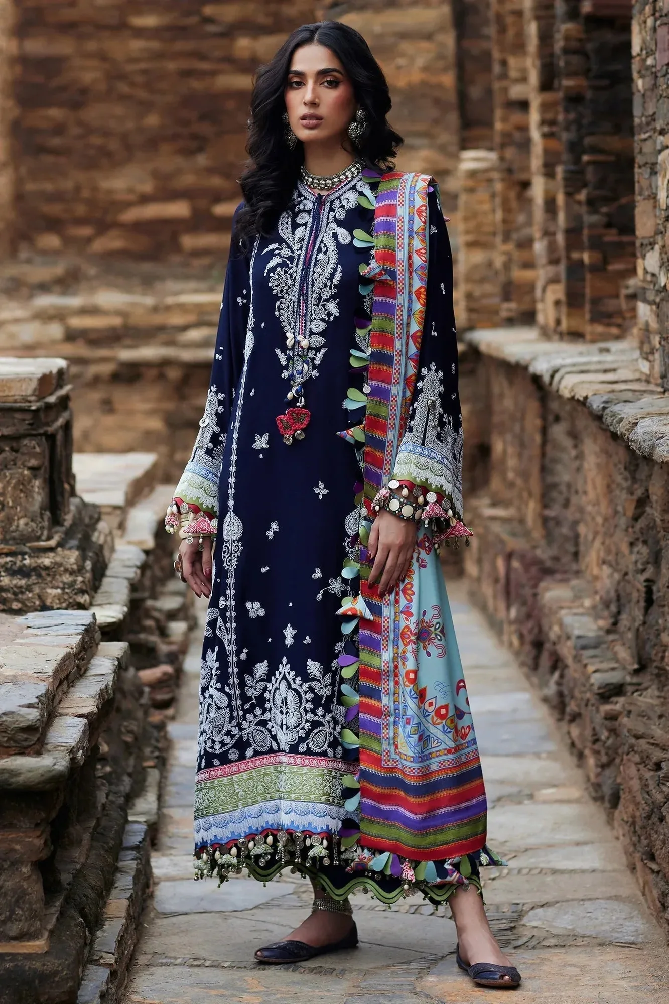Elan Winter Collection 24 Midnight Blue Karandi – view 1 – Poshaq