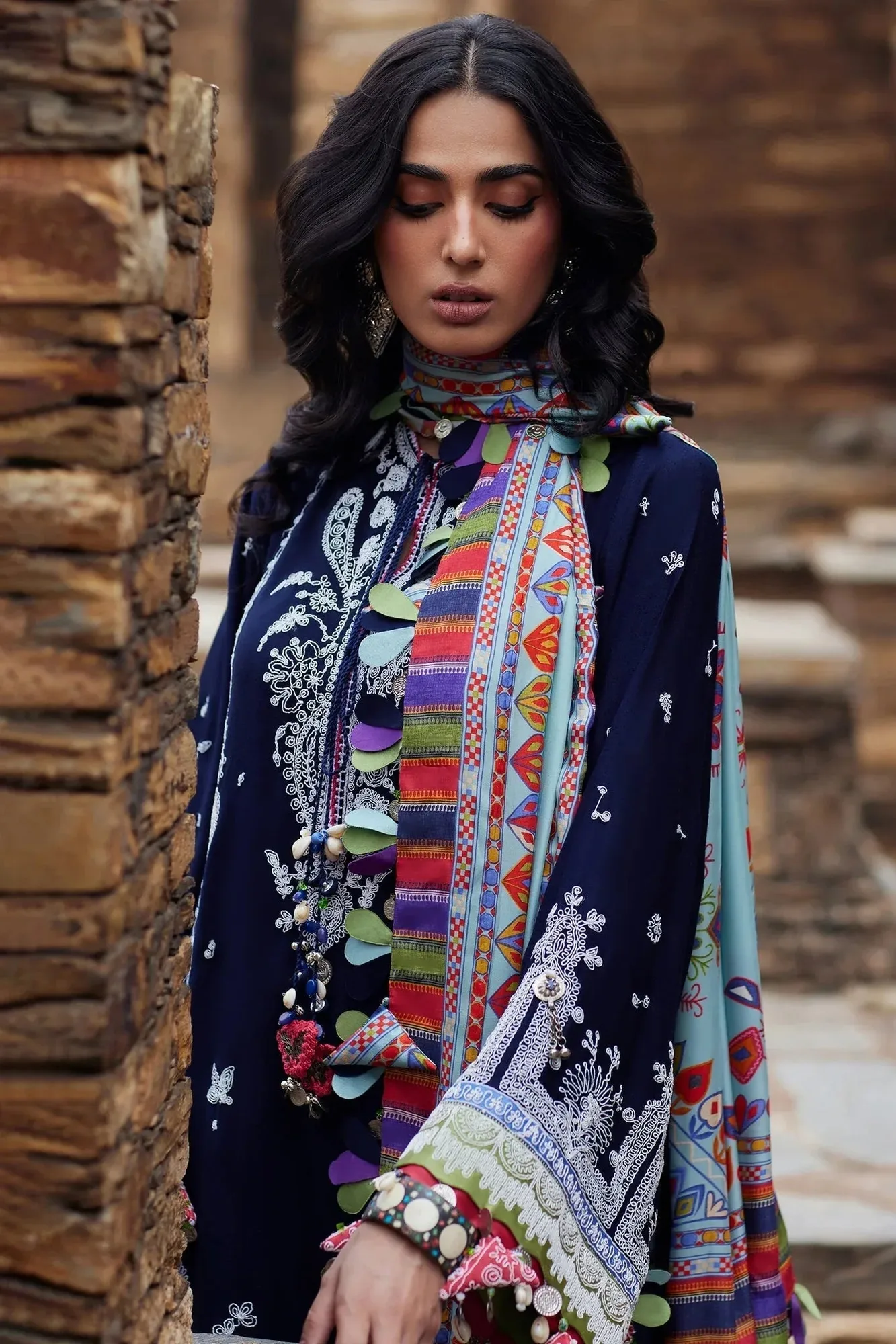 Elan Winter Collection 24 Midnight Blue Karandi – view 3 – Poshaq