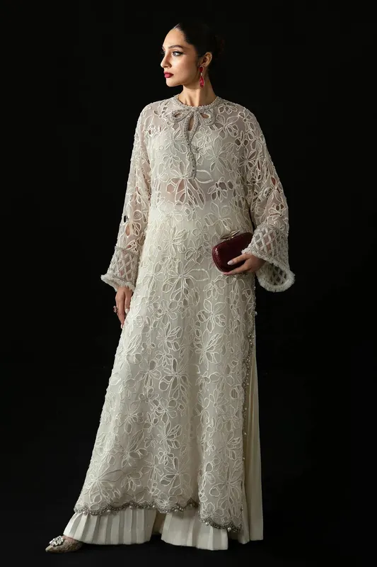 Elan Pret Crepusule Ivory Organza – view 1 – Poshaq
