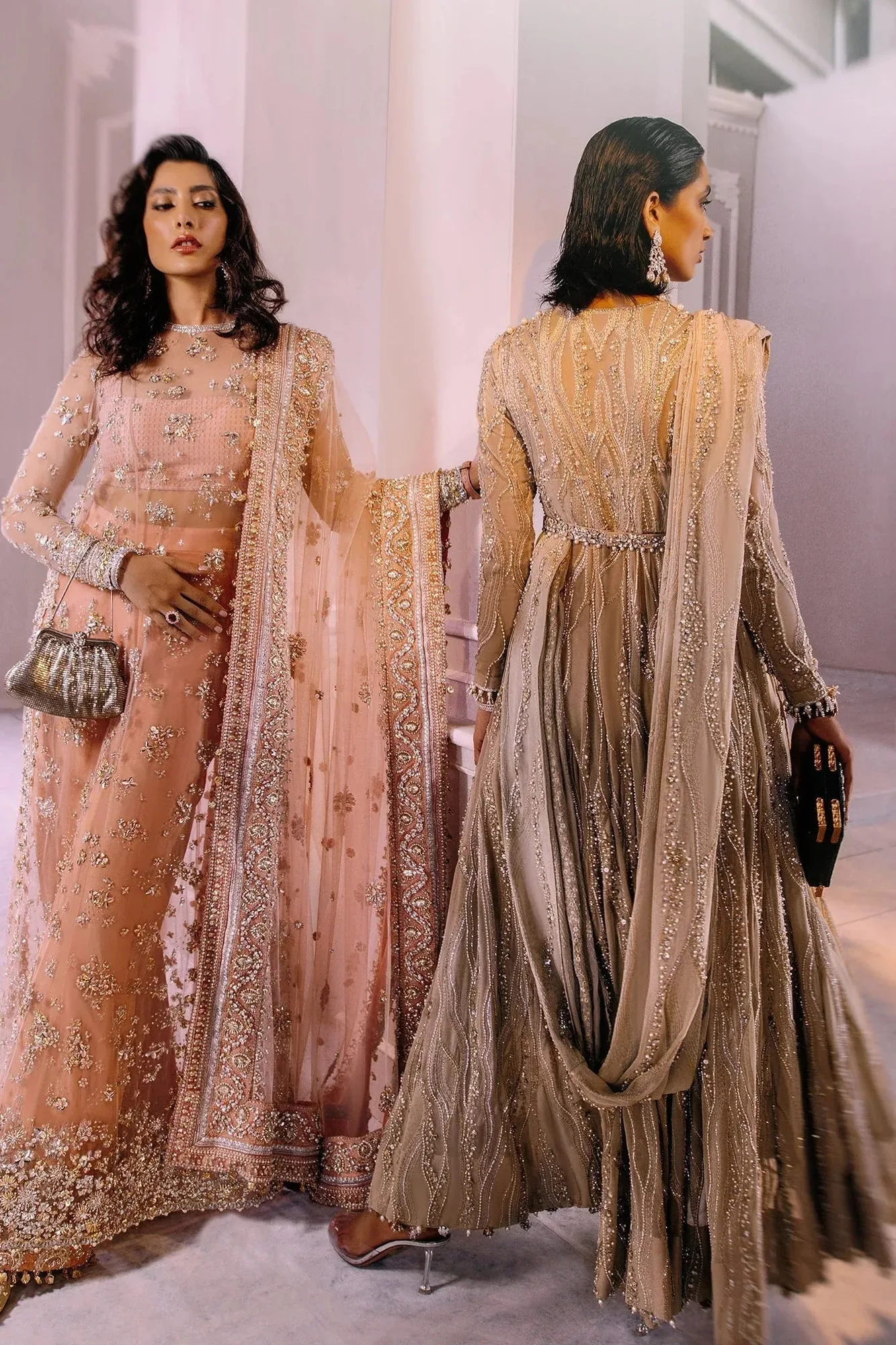 Elan Demi Couture Onirique Peach Net – view 2 – Poshaq