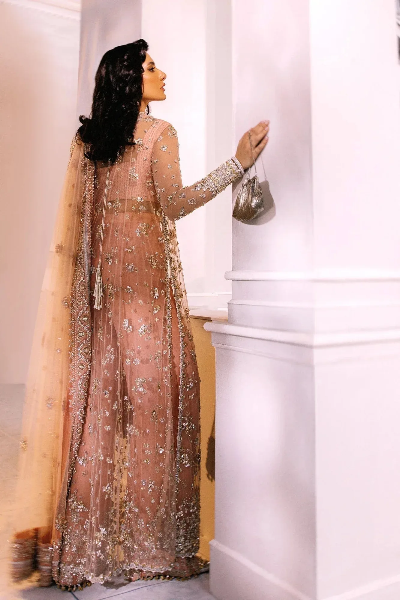 Elan Demi Couture Onirique Peach Net – view 3 – Poshaq