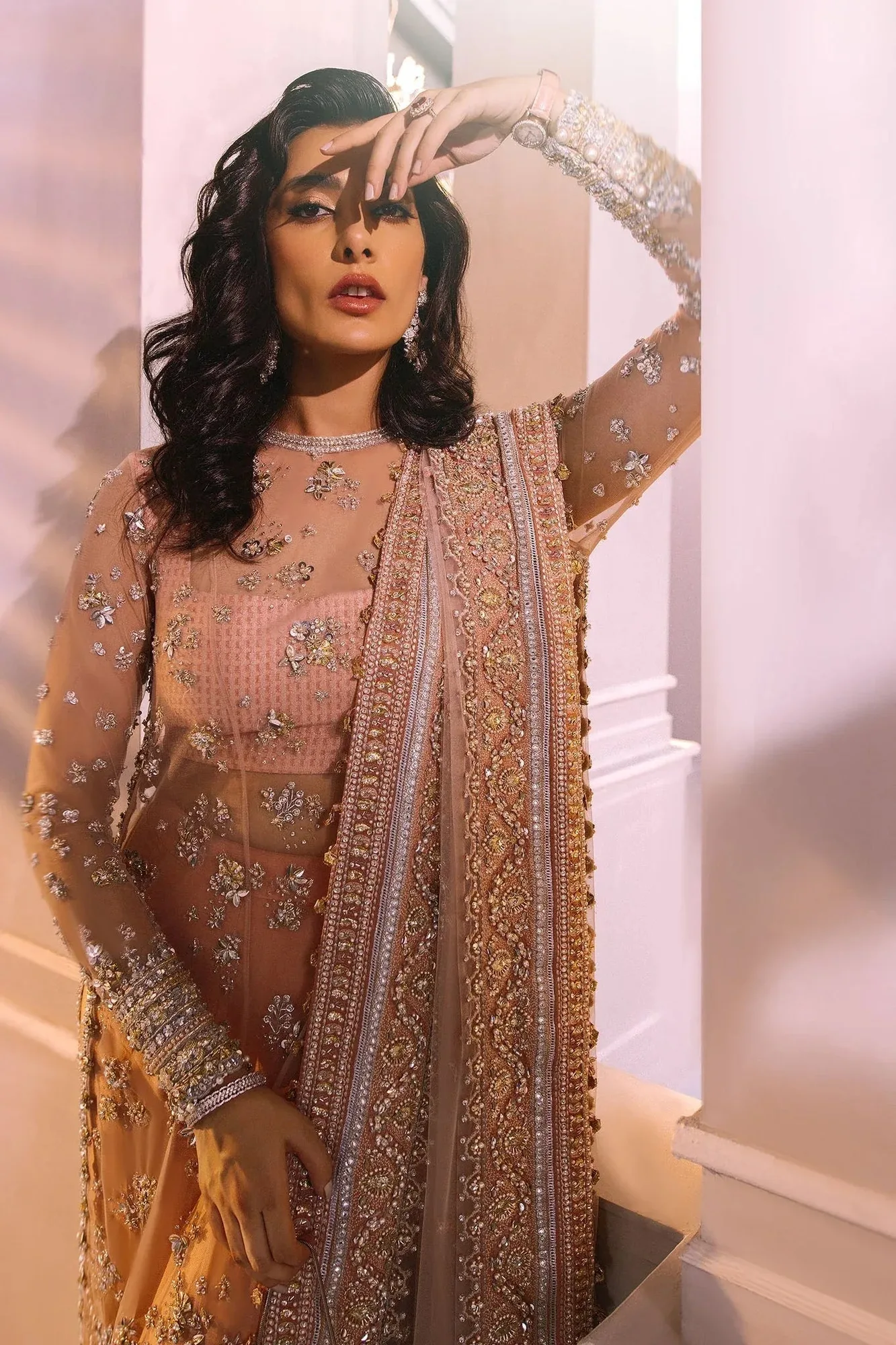 Elan Demi Couture Onirique Peach Net – view 4 – Poshaq