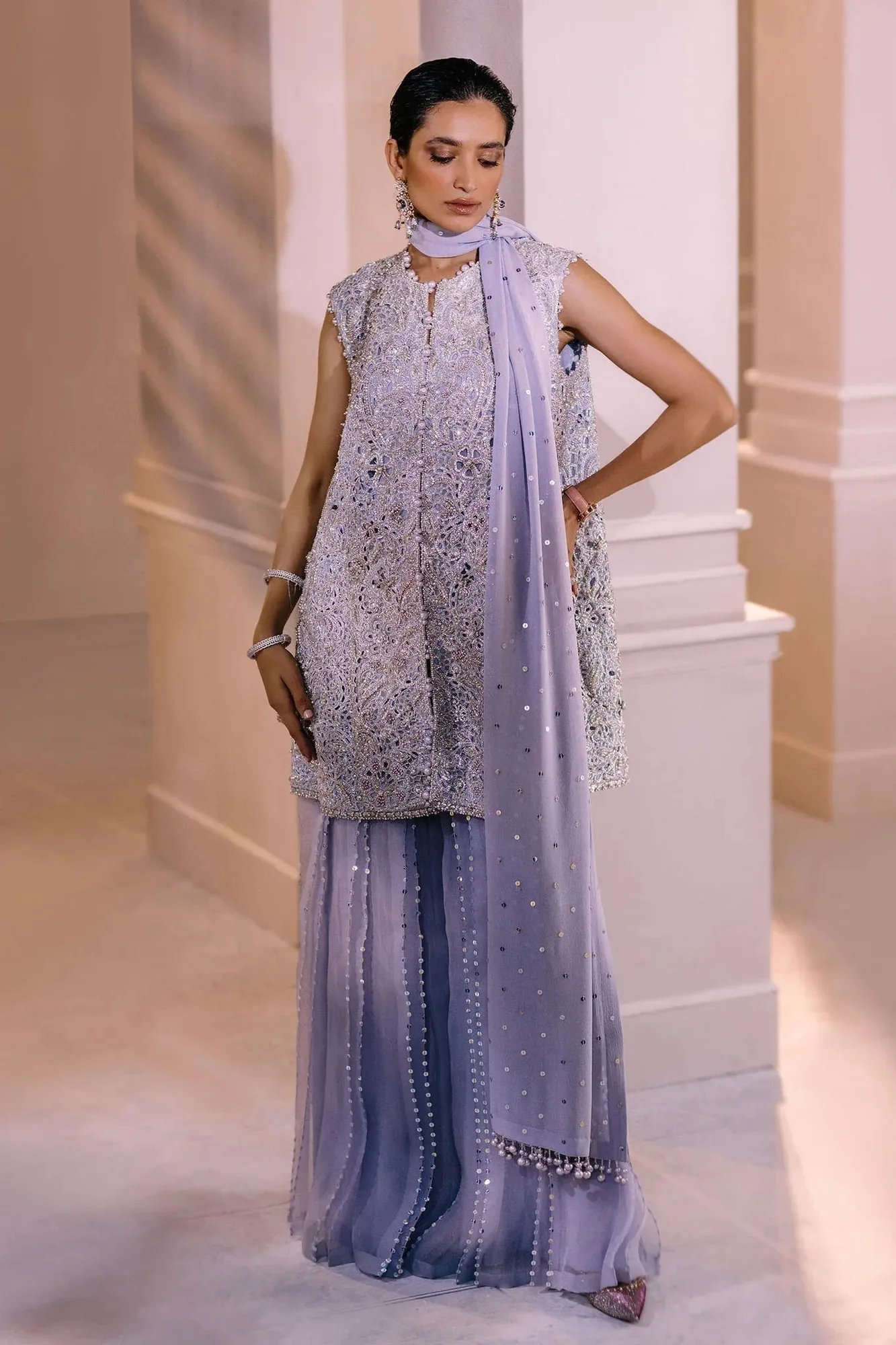 Elan Demi Couture Onirique Lavender Georgette – view 1 – Poshaq