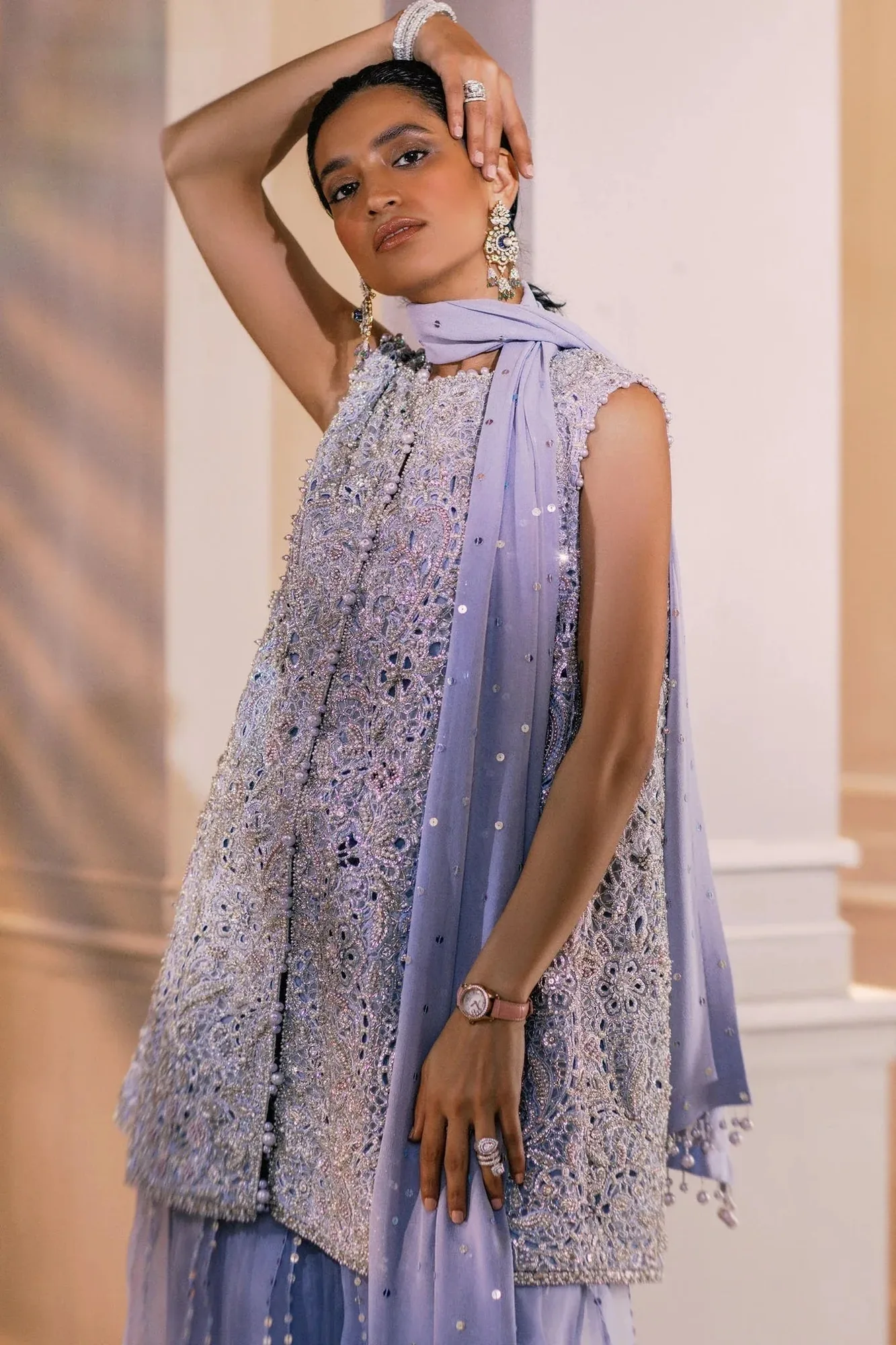 Elan Demi Couture Onirique Lavender Georgette – view 3 – Poshaq