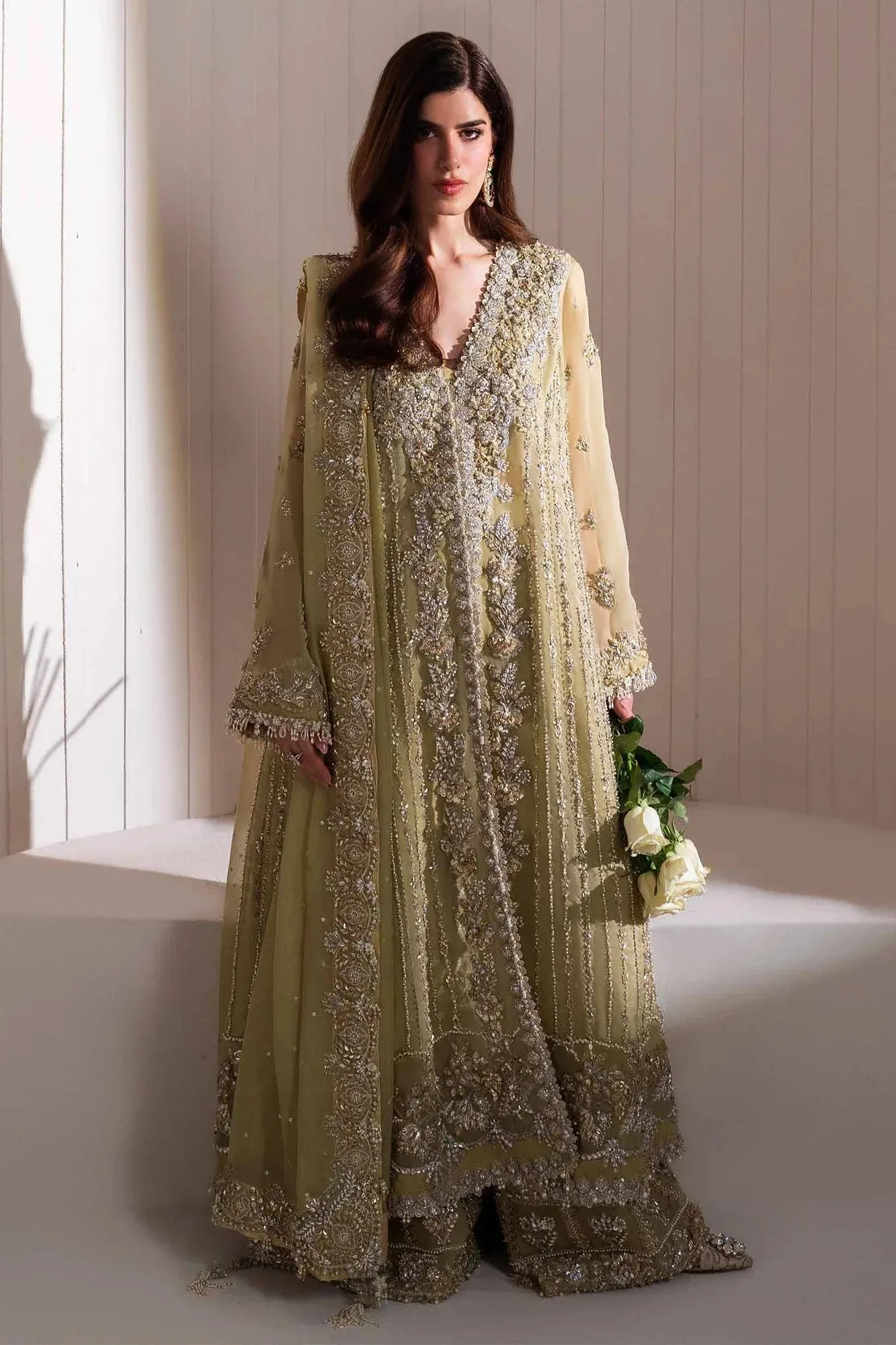 Elan Elitarie Wedding Formals Mint Green Raw Silk – view 1 – Poshaq