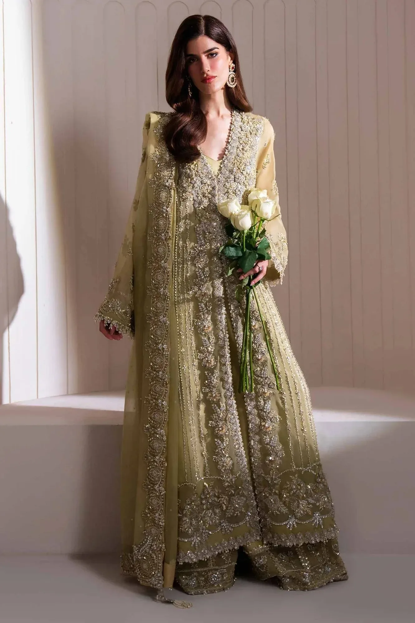 Elan Elitarie Wedding Formals Mint Green Raw Silk – view 2 – Poshaq