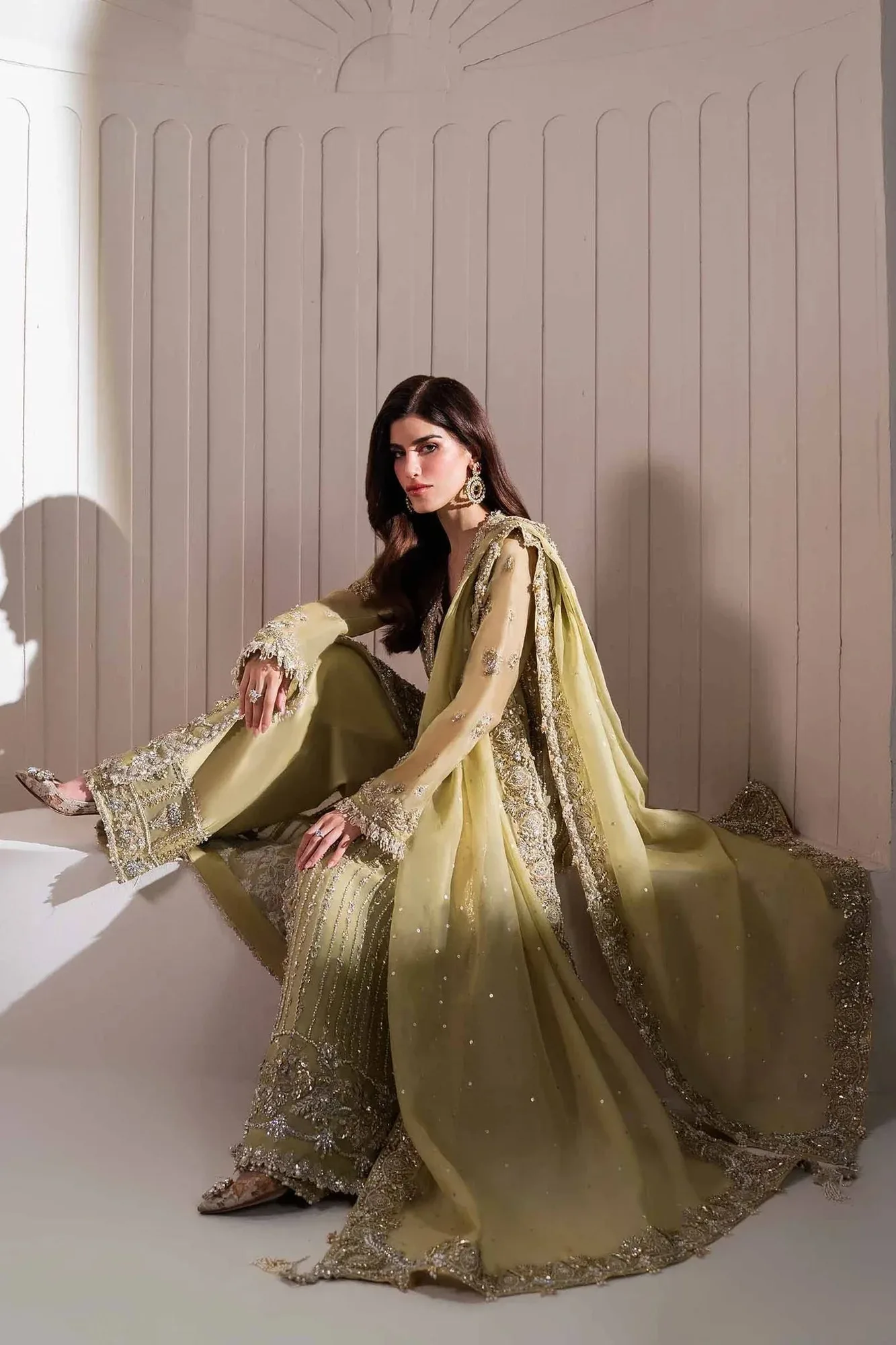Elan Elitarie Wedding Formals Mint Green Raw Silk – view 3 – Poshaq
