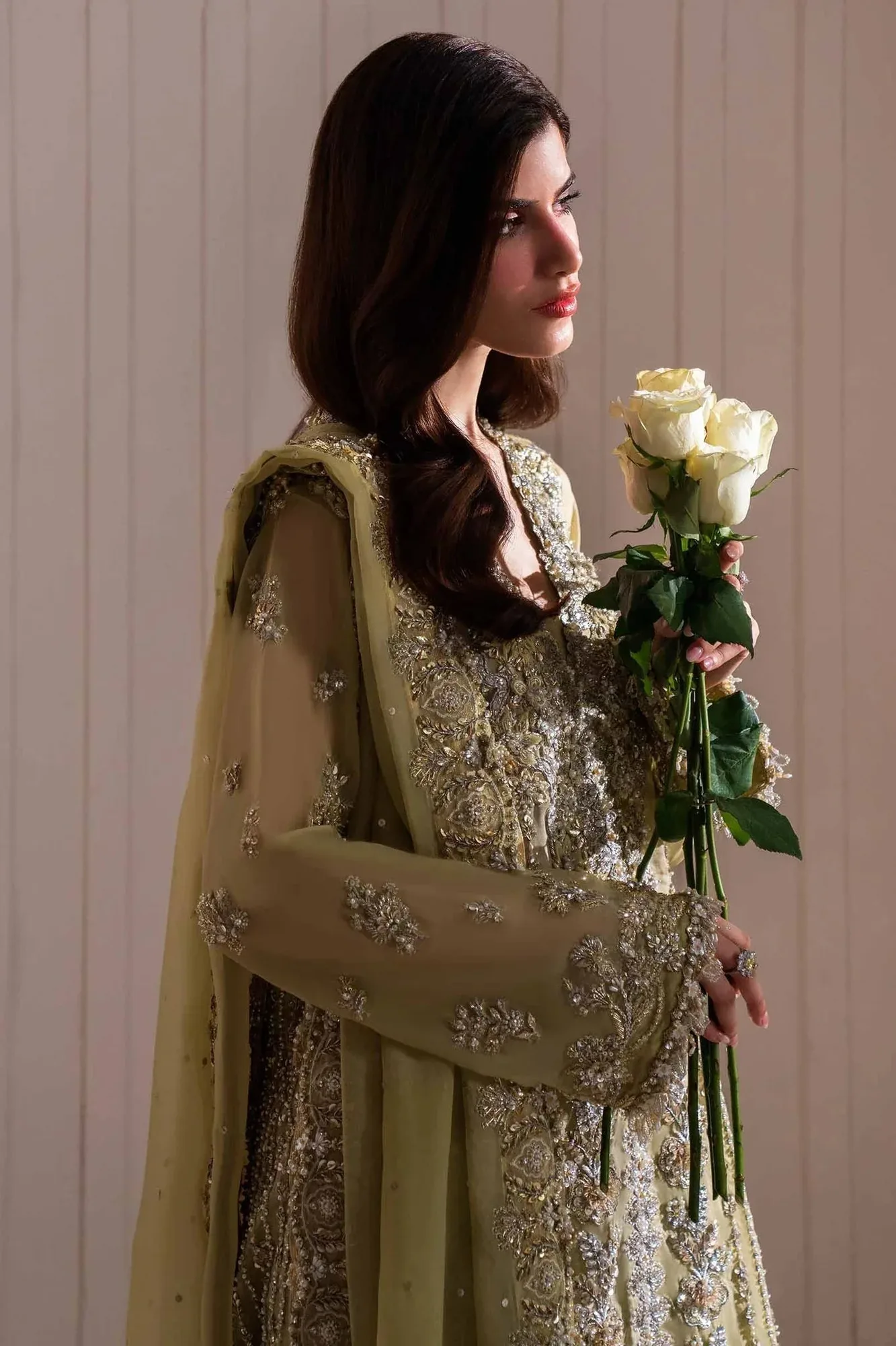 Elan Elitarie Wedding Formals Mint Green Raw Silk – view 4 – Poshaq