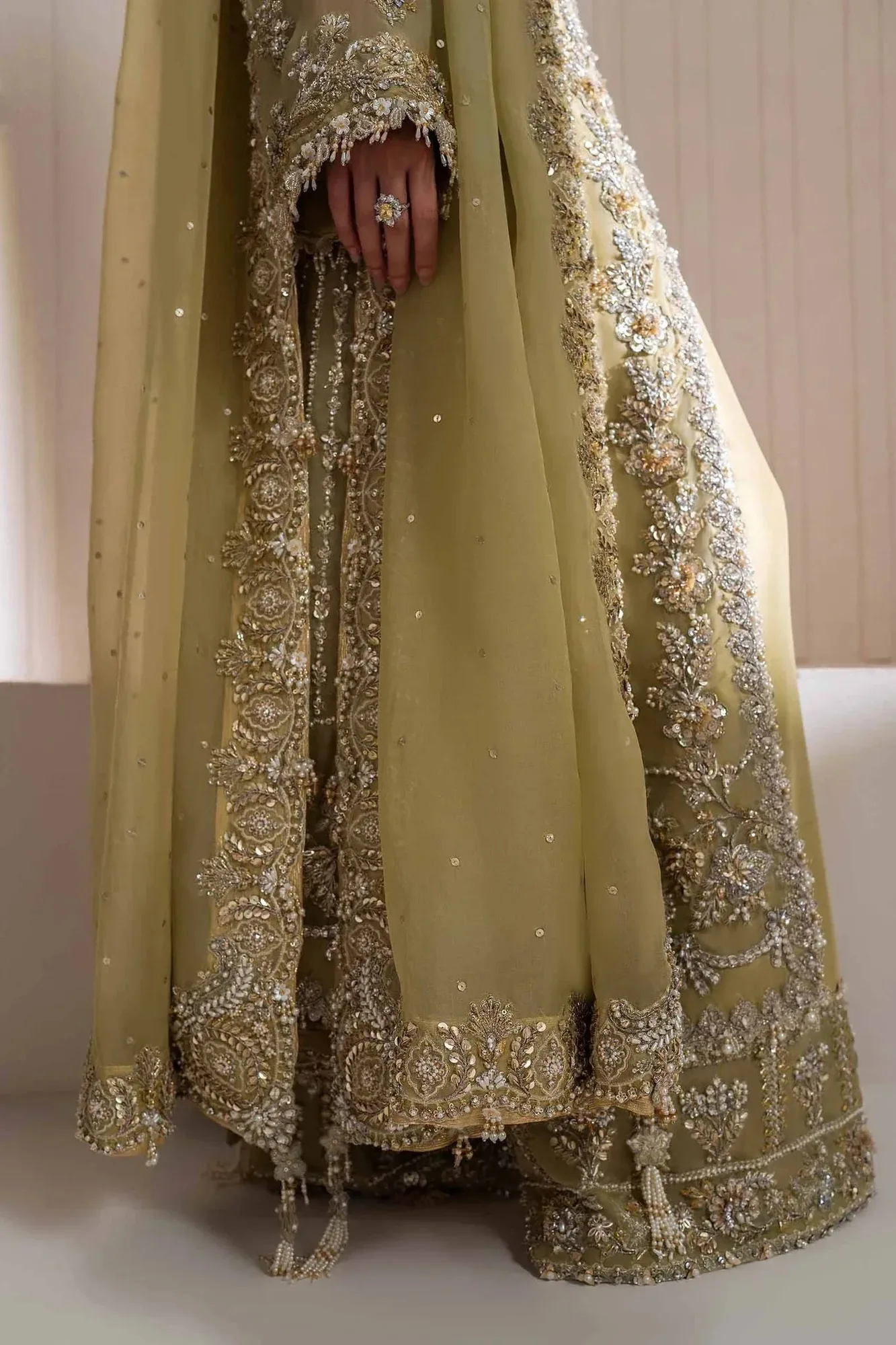 Elan Elitarie Wedding Formals Mint Green Raw Silk – view 5 – Poshaq