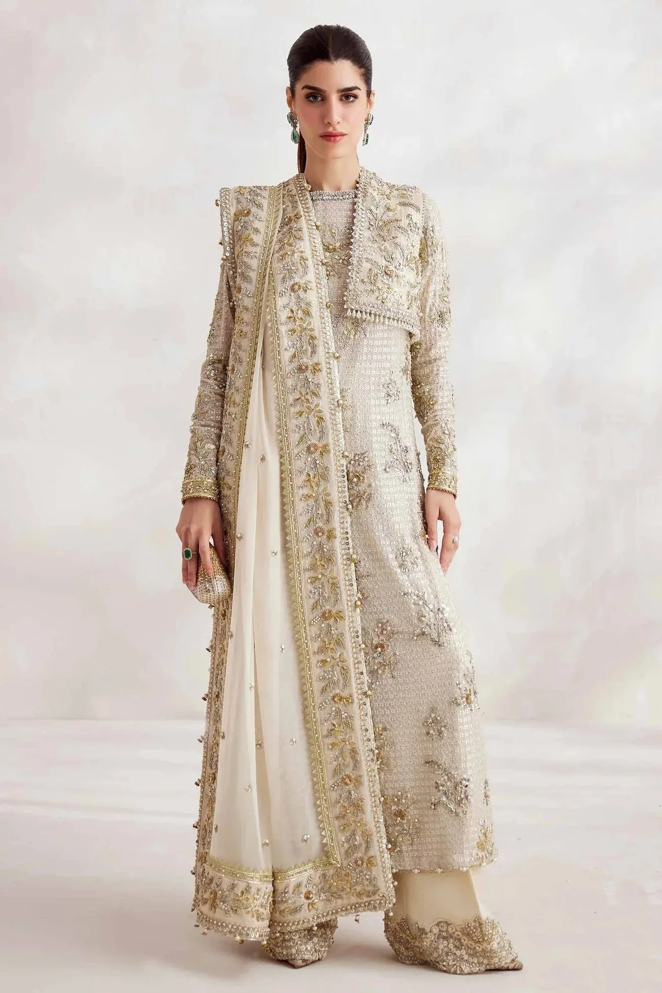 Elan Elitarie Wedding Formals Ivory Organza – view 1 – Poshaq