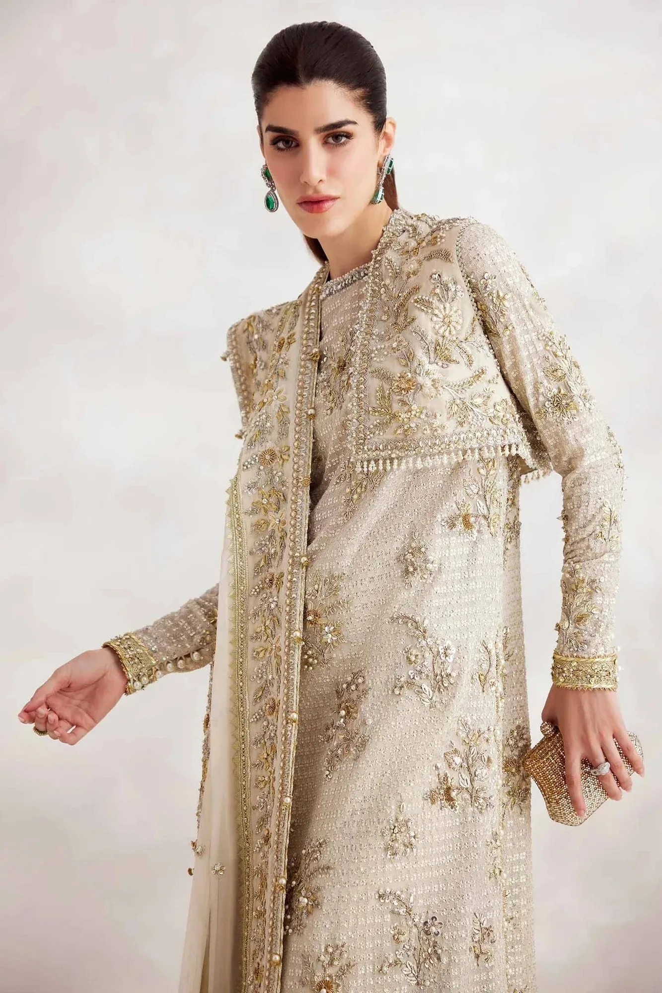Elan Elitarie Wedding Formals Ivory Organza – view 4 – Poshaq