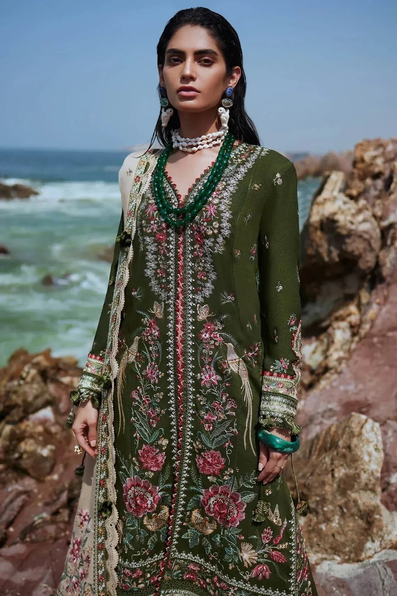 Elan Winter 23 Green Organza – view 7 – Poshaq