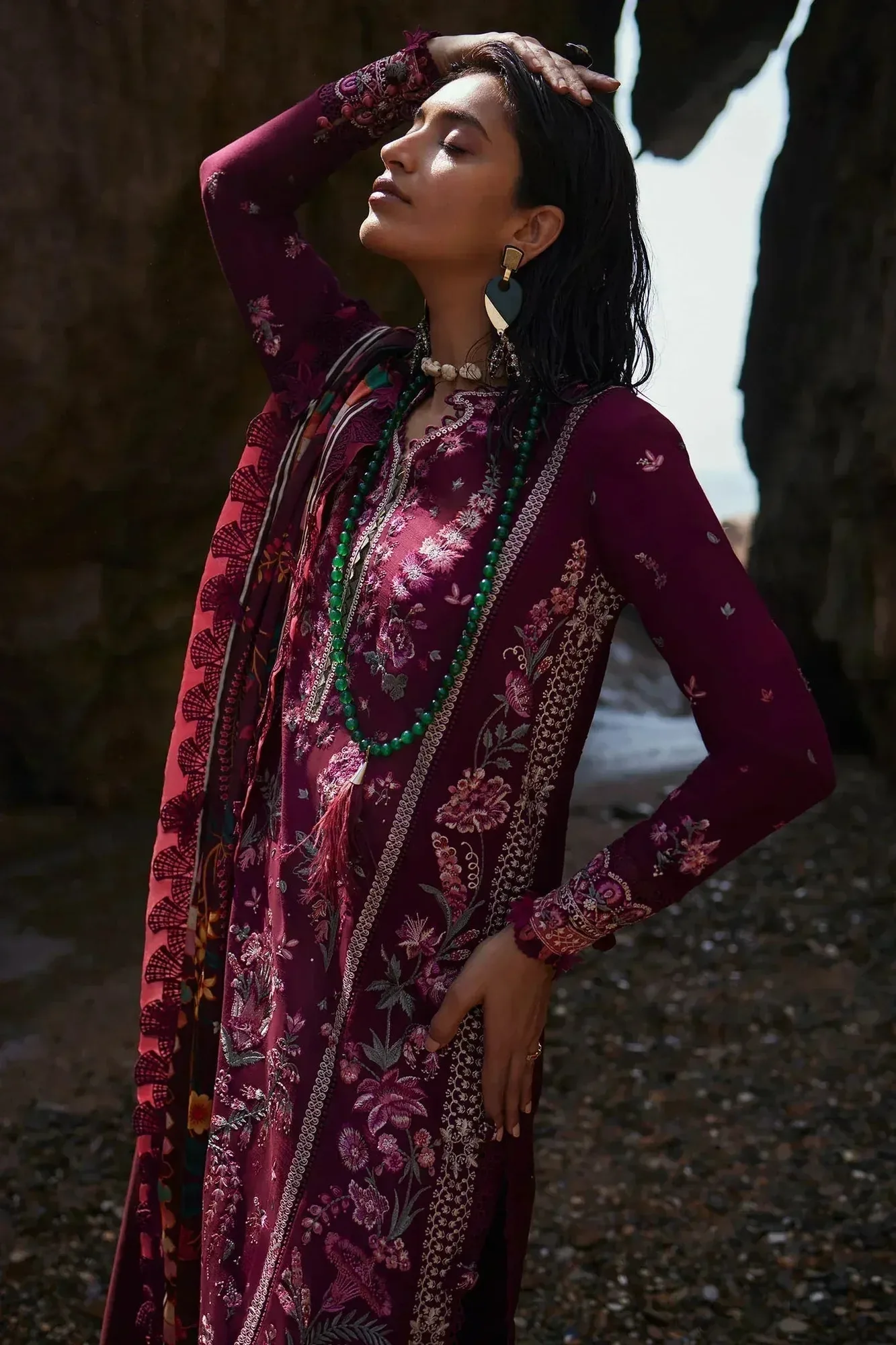 Elan Winter 23 Fuchsia Organza – view 1 – Poshaq