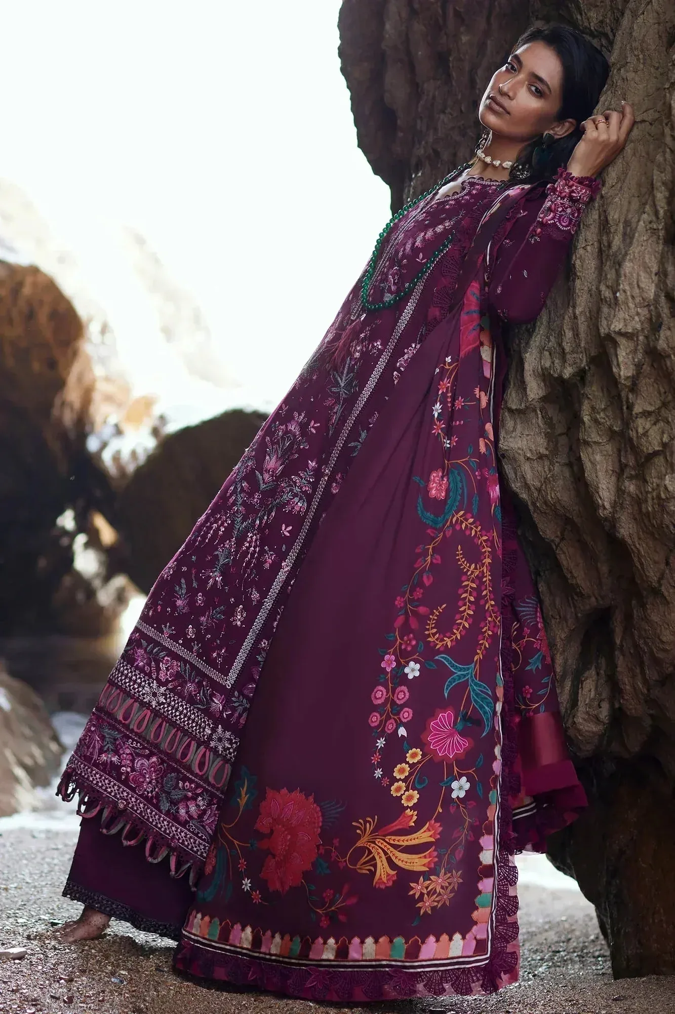 Elan Winter 23 Fuchsia Organza – view 2 – Poshaq