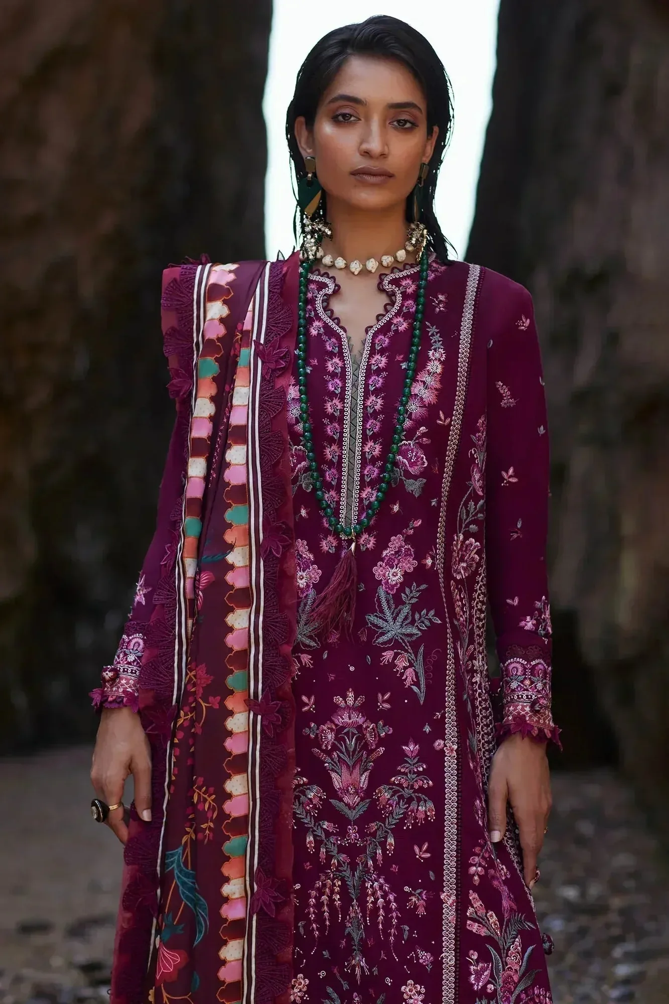 Elan Winter 23 Fuchsia Organza – view 5 – Poshaq