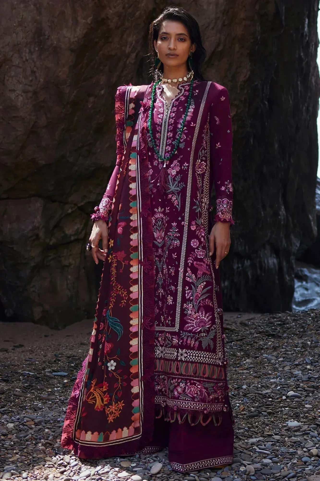 Elan Winter 23 Fuchsia Organza – view 6 – Poshaq