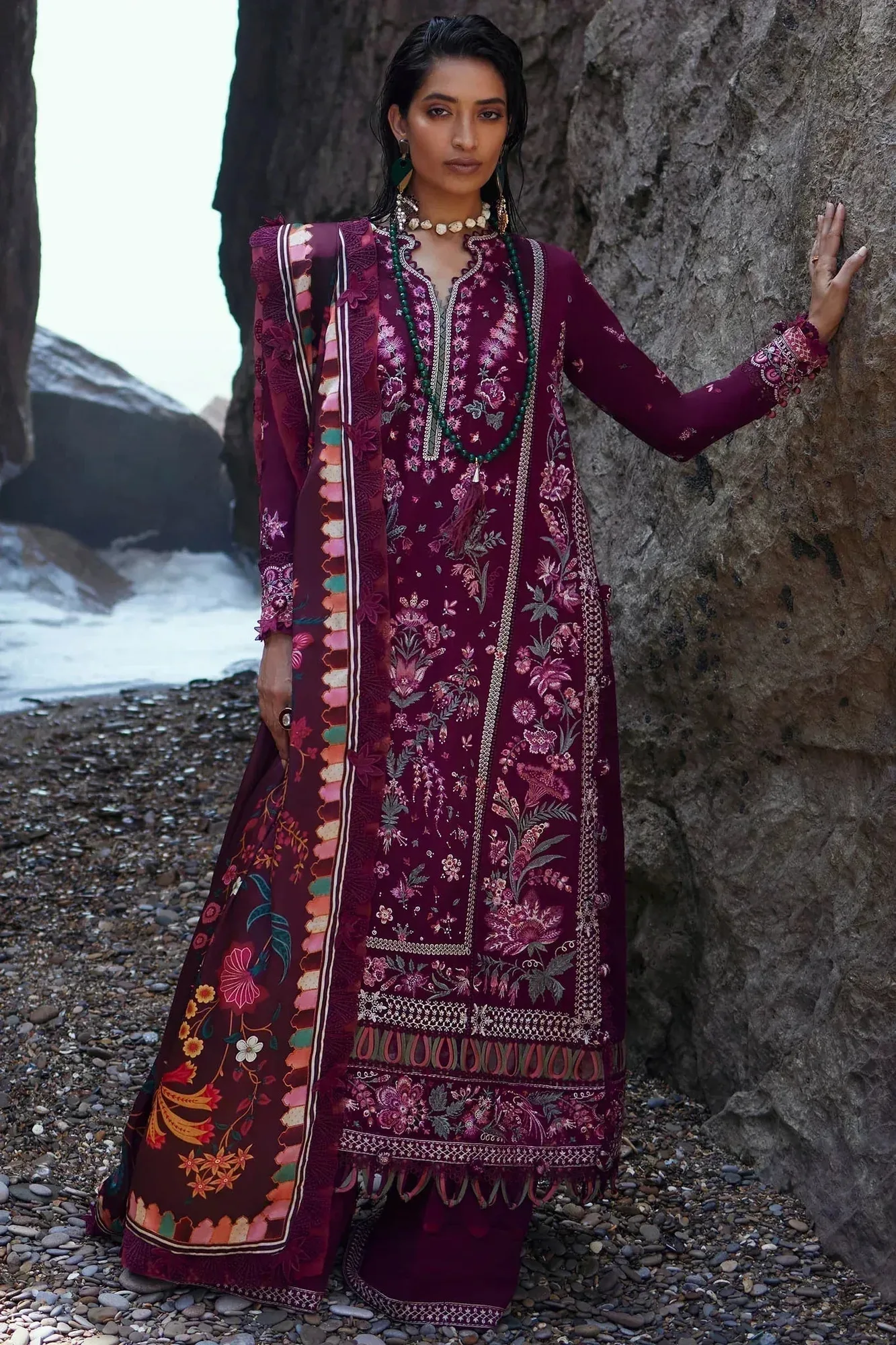Elan Winter 23 Fuchsia Organza – view 7 – Poshaq