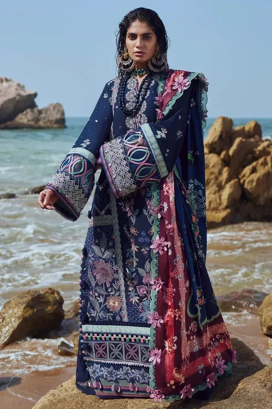 Elan Winter 23 Blue Organza – view 1 – Poshaq