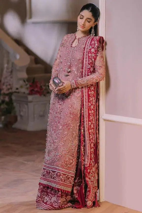Elan Wedding Festive 23 Pink Raw Silk – view 2 – Poshaq