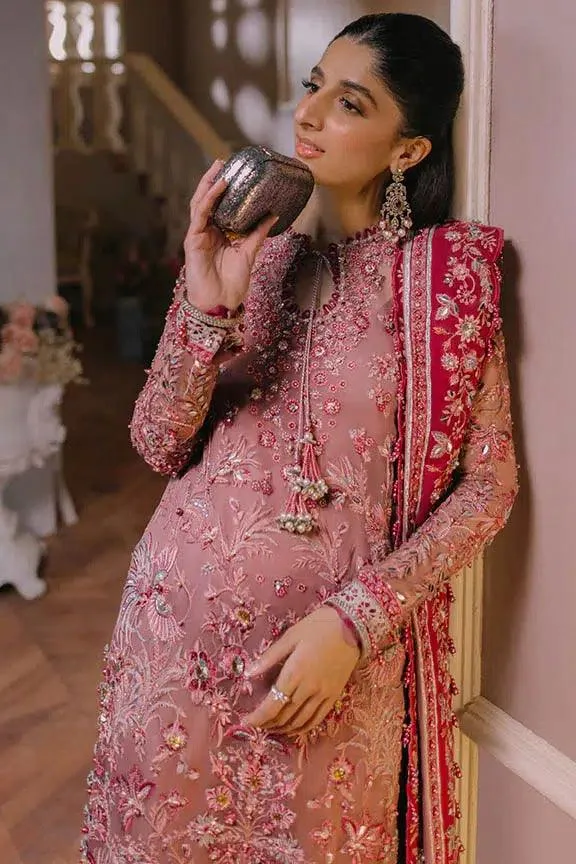 Elan Wedding Festive 23 Pink Raw Silk – view 5 – Poshaq
