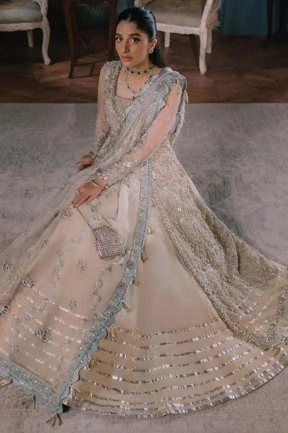 Elan Wedding Festive 23 Beige Raw Silk – view 5 – Poshaq
