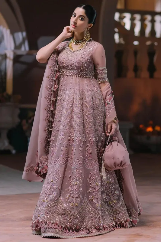 Elan Wedding Festive 23 Tea Pink Raw Silk – view 1 – Poshaq