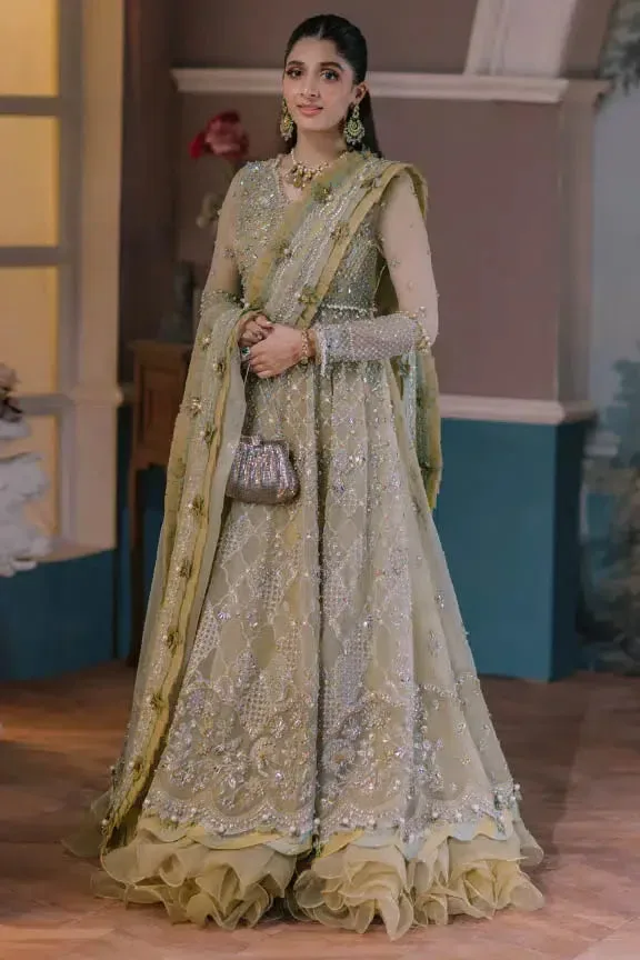 Elan Wedding Festive 23 Green Raw Silk – view 1 – Poshaq