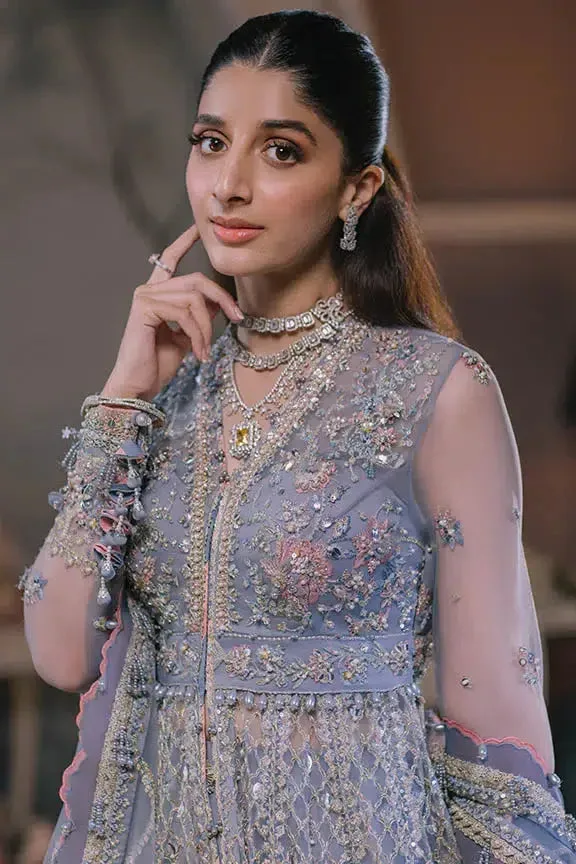 Elan Wedding Festive 23 Lavender Raw Silk – view 3 – Poshaq