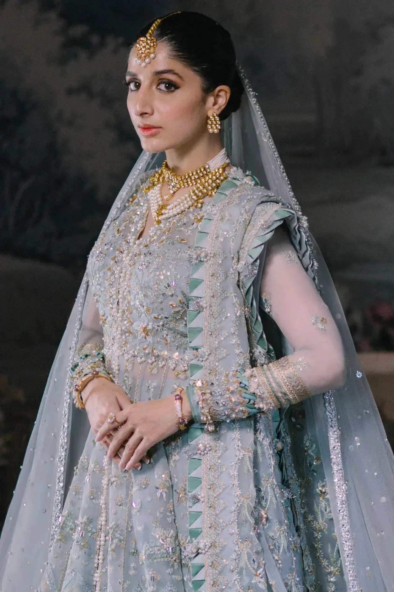 Elan Wedding Festive 23 Blue Raw Silk – view 4 – Poshaq