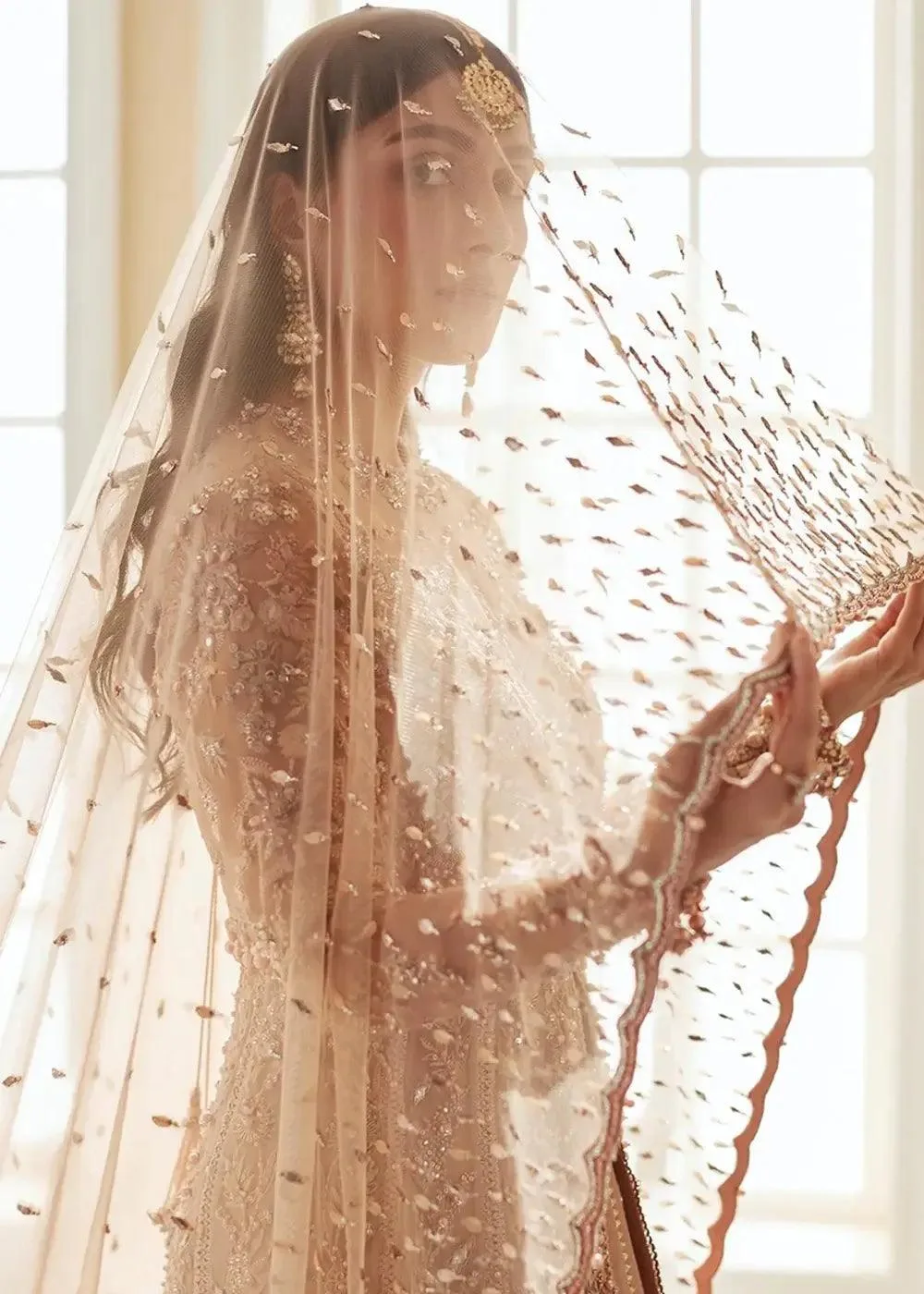 Elan Wedding Festive 23 Peach Raw Silk – view 8 – Poshaq
