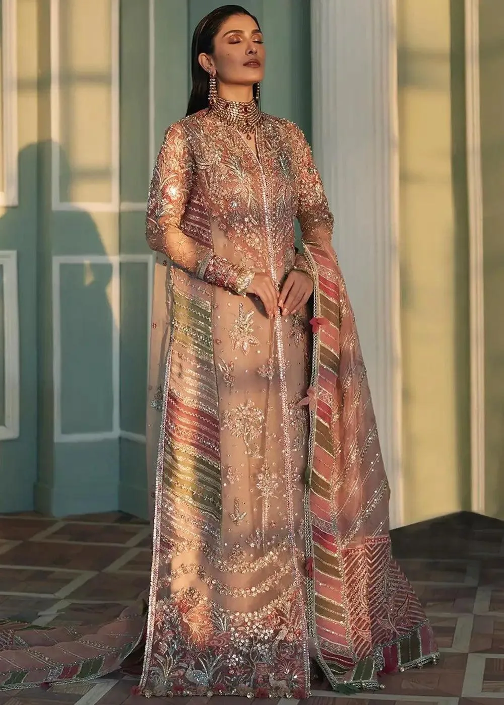Elan Wedding Festive 23 Coral Organza – view 2 – Poshaq