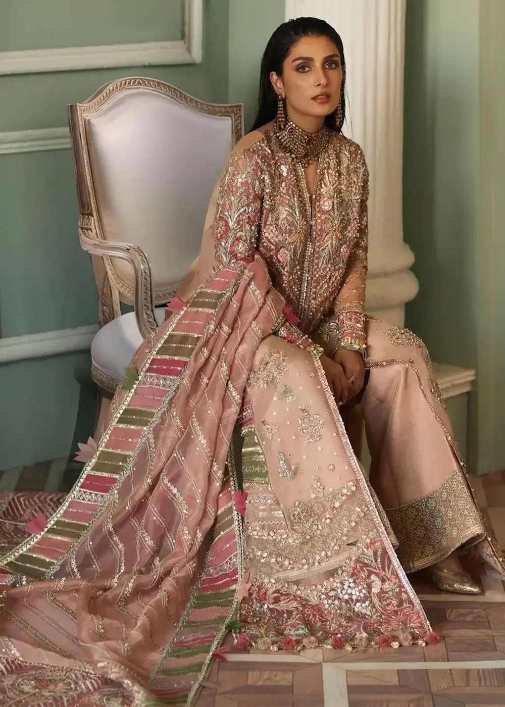 Elan Wedding Festive 23 Coral Organza – view 3 – Poshaq