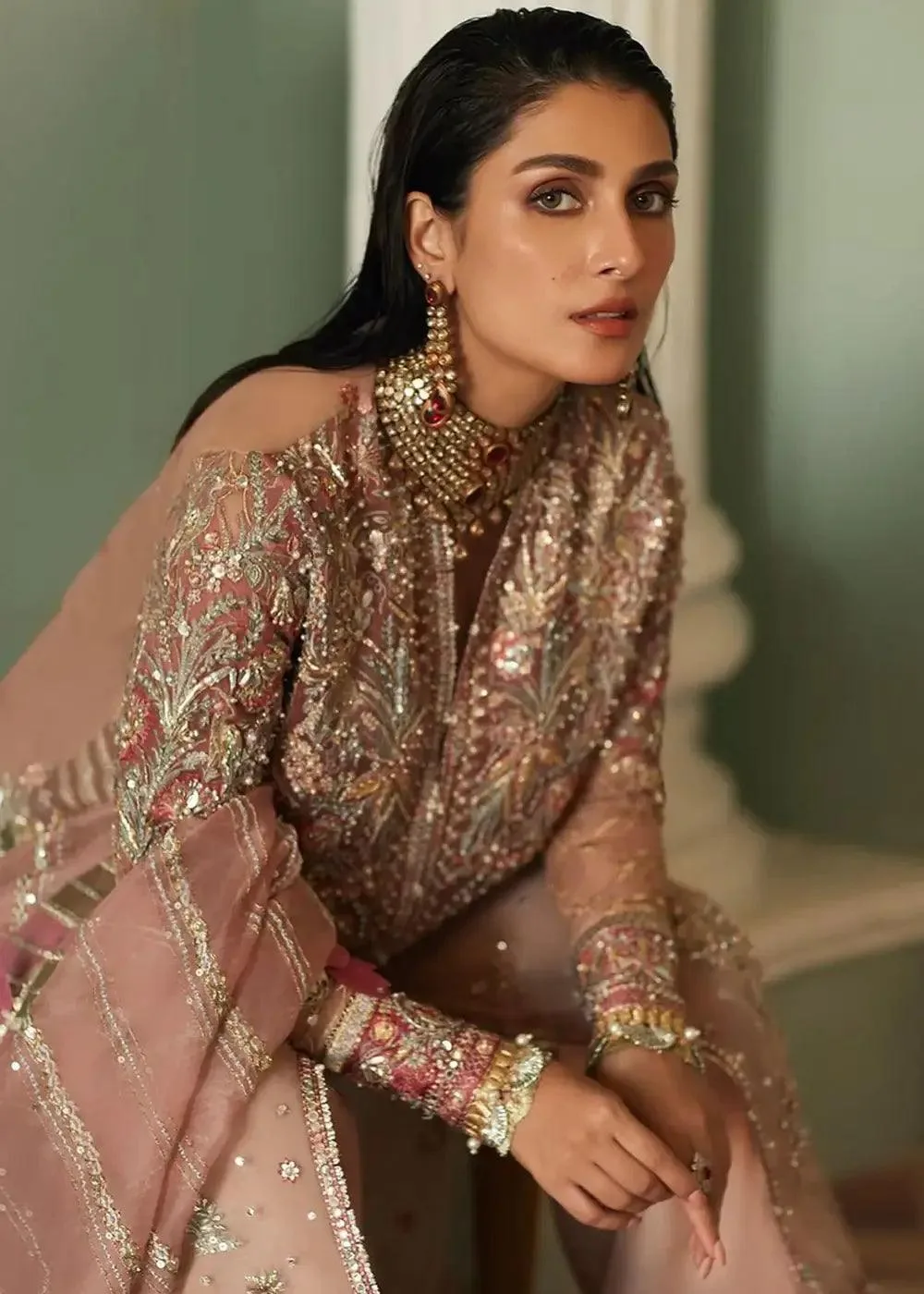 Elan Wedding Festive 23 Coral Organza – view 4 – Poshaq