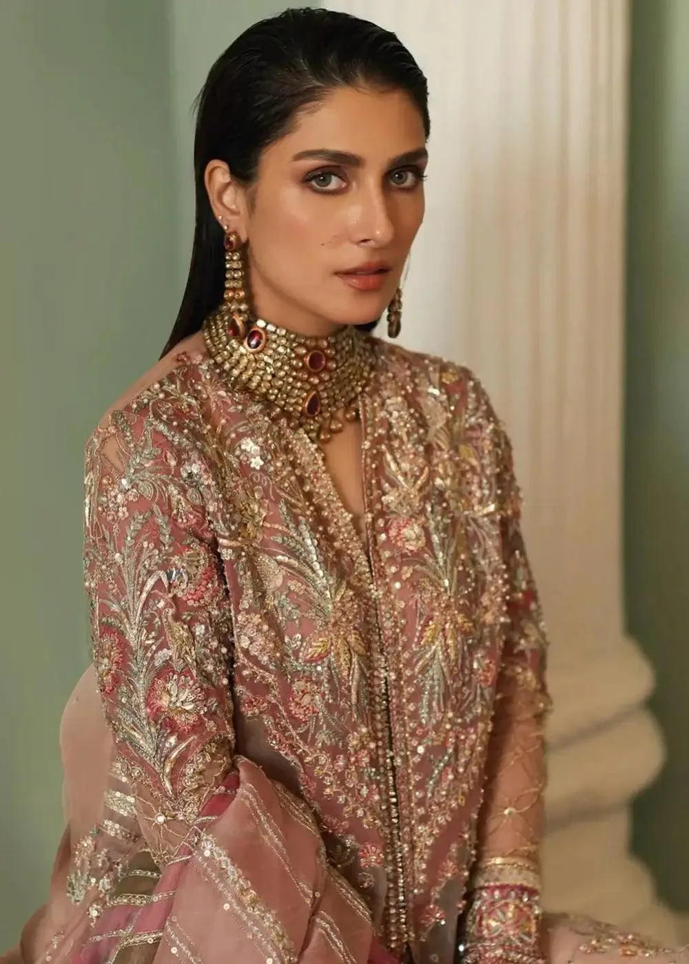 Elan Wedding Festive 23 Coral Organza – view 5 – Poshaq