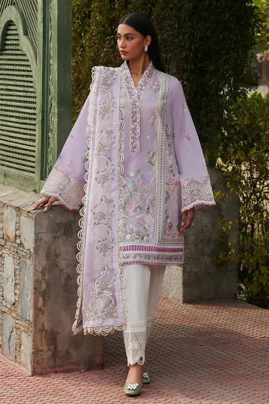 Elan Lawn24 Lilac Organza – view 1 – Poshaq