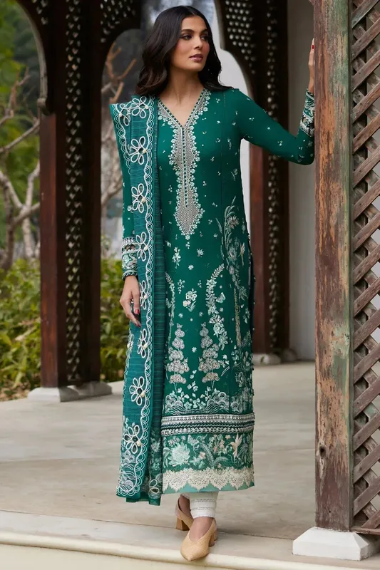 Elan Lawn24 Green Jacquard – view 1 – Poshaq
