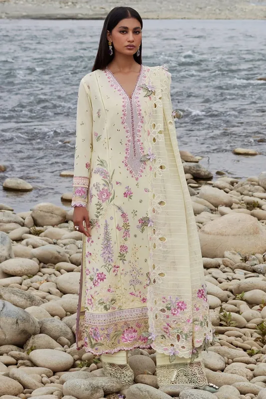 Elan Lawn24 Ivory Jacquard – view 1 – Poshaq