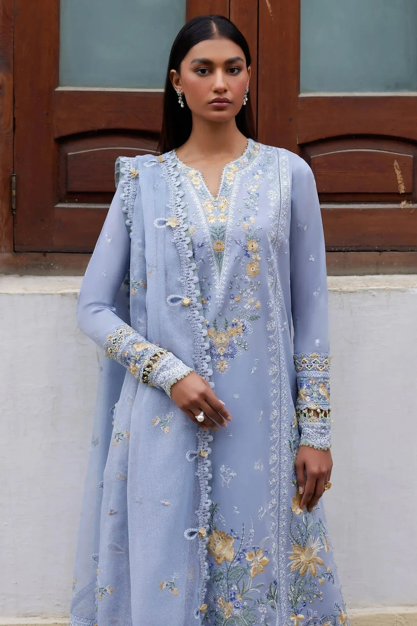 Elan Lawn24 Blue Jacquard – view 2 – Poshaq