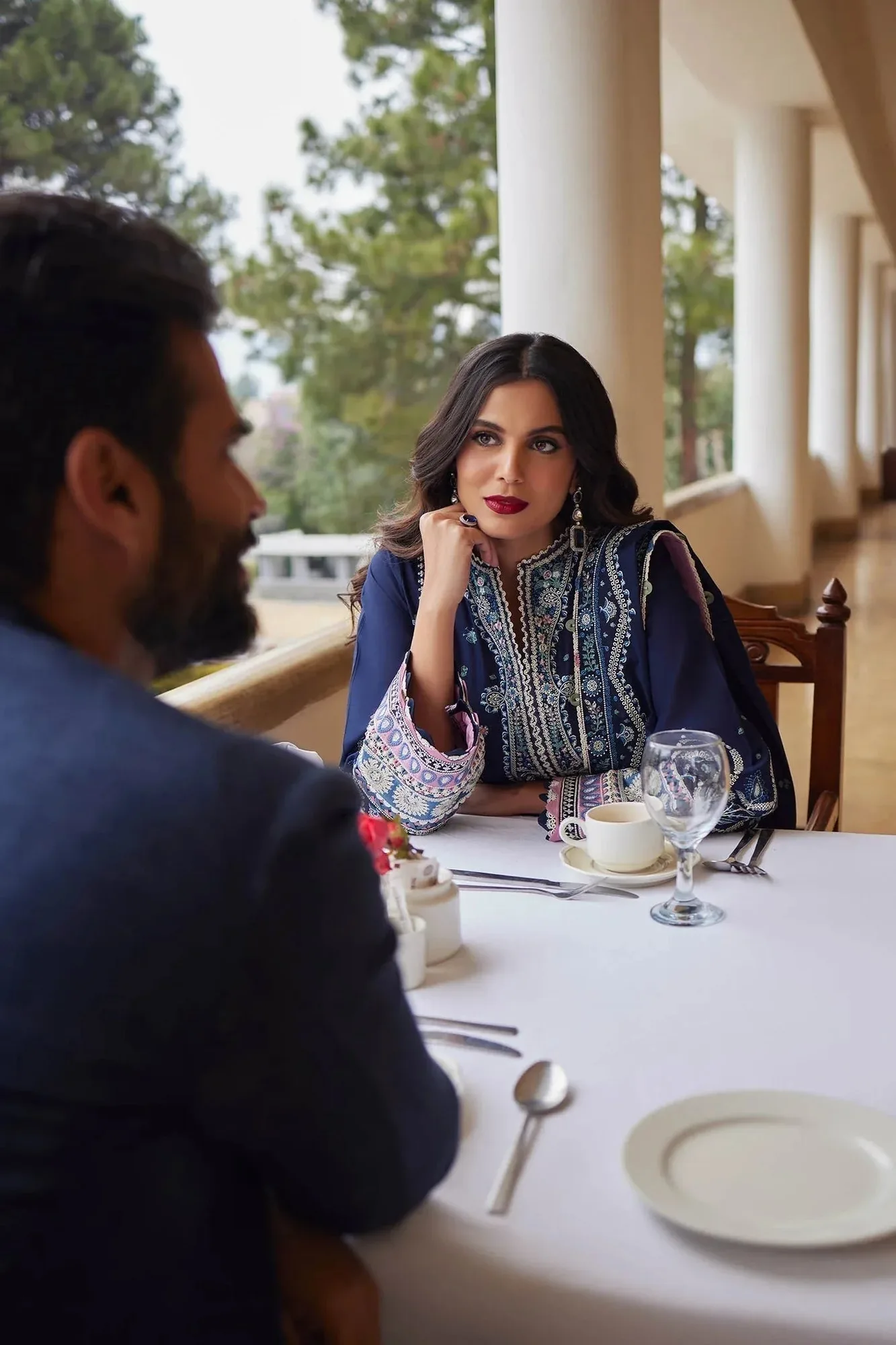 Elan Lawn24 Blue Organza – view 3 – Poshaq