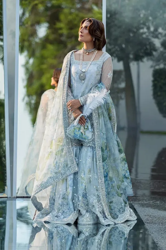 Erum Khan Jahan Wedding 25 ferozi Georgette – view 1 – Poshaq