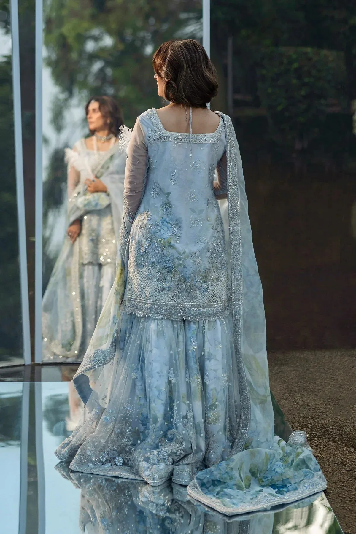 Erum Khan Jahan Wedding 25 ferozi Georgette – view 2 – Poshaq