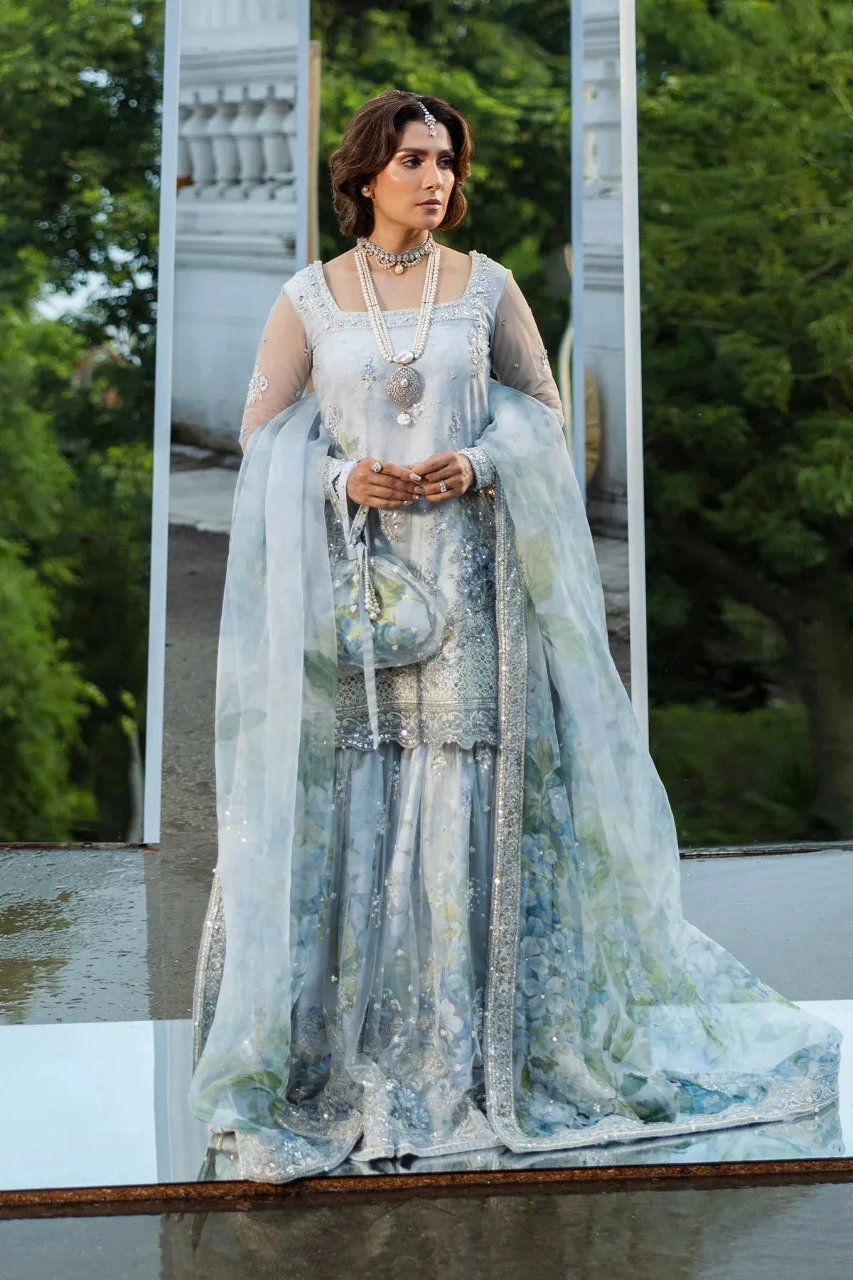 Erum Khan Jahan Wedding 25 ferozi Georgette – view 4 – Poshaq