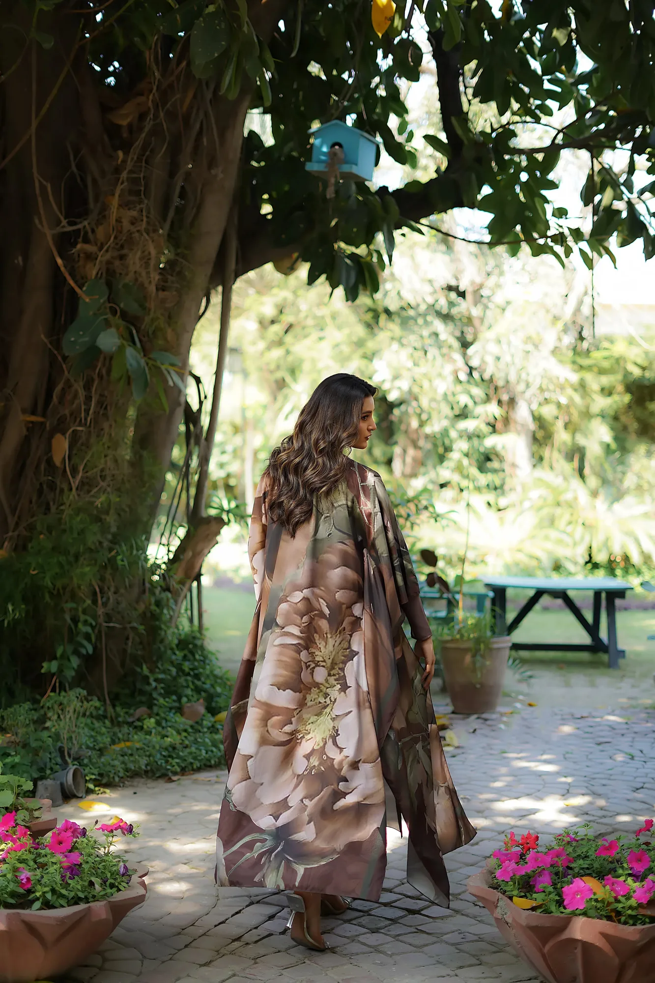 Erum Khan Nue Pret chocolate brown Silk – view 2 – Poshaq