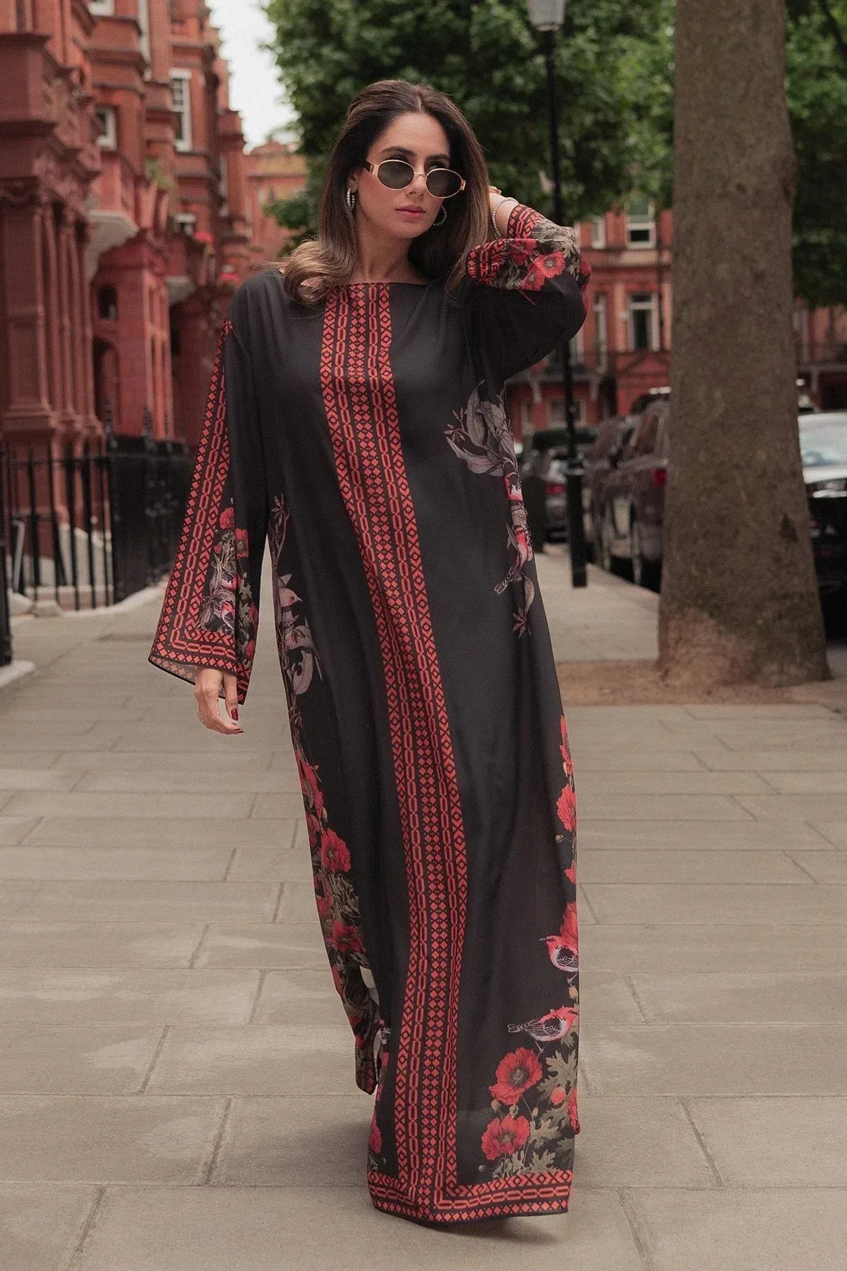 Erum Khan Black Georgette – view 2 – Poshaq