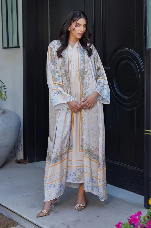 Erum Khan Nue 25 Off White Silk – view 1 – Poshaq