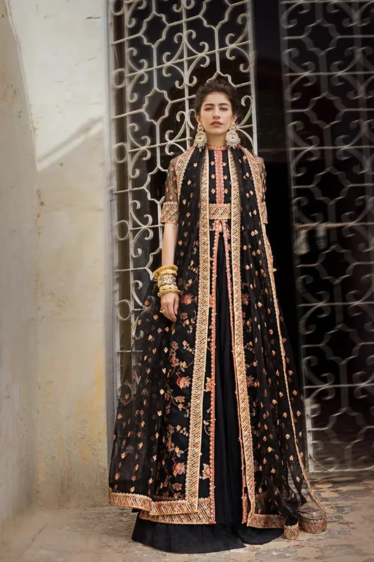 Erum Khan Umaima Eid Edit Black Organza – view 1 – Poshaq